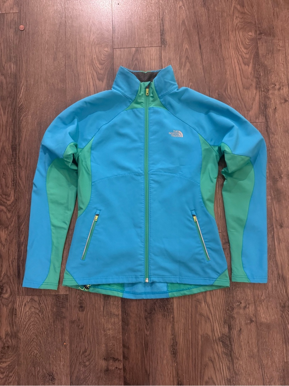 The North Face Women's Turquoise & Green Softshell Jacket